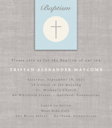 Blue Panel Baptism Invitation